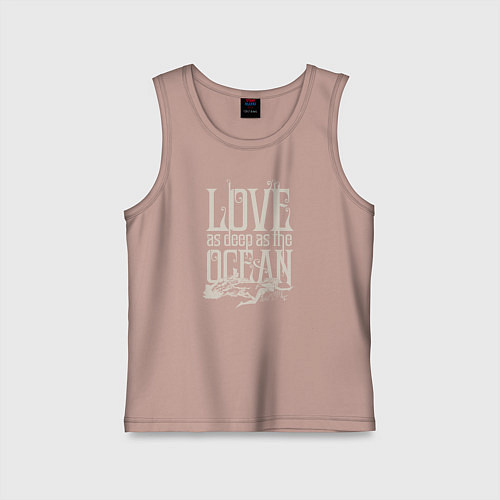 Детская майка Love as deep ad the ocean / Пыльно-розовый – фото 1