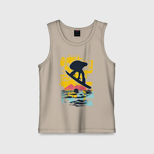 Детская майка Snowboarding / Миндальный – фото 1