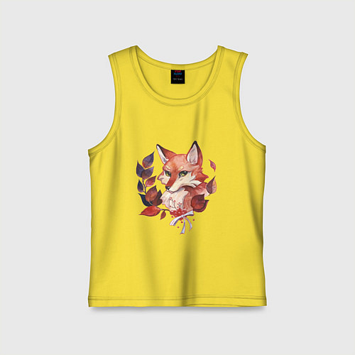Детская майка Акварельный лис / Желтый – фото 1