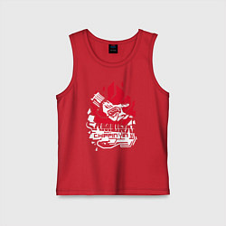 Майка детская хлопок Cyberpunk 2077 SAMURAI, цвет: красный