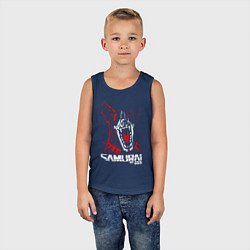 Майка детская хлопок SAMURAI Cyberpunk 2077, цвет: тёмно-синий — фото 2