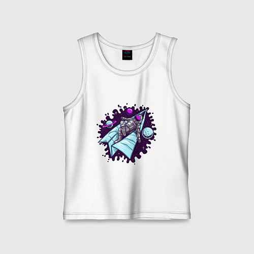 Детская майка Астронавт на самолетике / Белый – фото 1