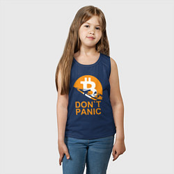Майка детская хлопок БИТКОИН НЕ ПАНИКУЕМ, цвет: тёмно-синий — фото 2