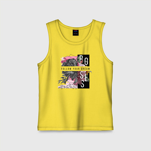 Детская майка Roses / Желтый – фото 1