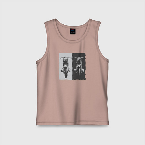 Детская майка Мотоцикл ретро / Пыльно-розовый – фото 1