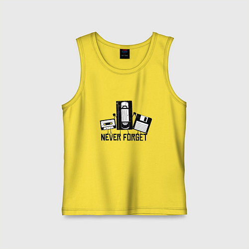 Детская майка Never Forget Эпоха VHS / Желтый – фото 1