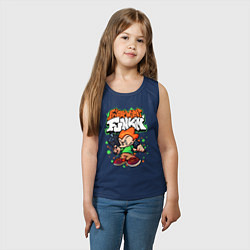 Майка детская хлопок Пико Friday Night Funkin, цвет: тёмно-синий — фото 2