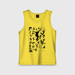 Майка детская хлопок Трюковый самокат все звезды, цвет: желтый