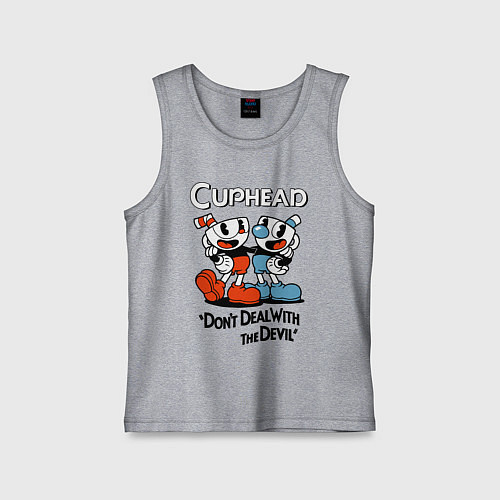 Детская майка Cuphead, Dont deal with devil / Меланж – фото 1