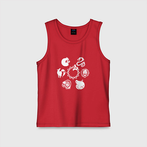 Детская майка СИМВОЛЫ 7 СМЕРТНЫХ ГРЕХОВ / Красный – фото 1