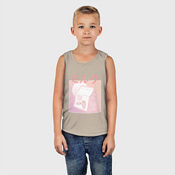 Майка детская хлопок Vaporwave Strawberry Milk, цвет: миндальный — фото 2