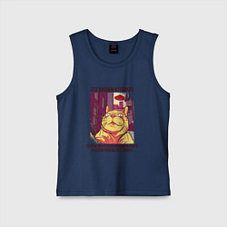 Майка детская хлопок Джонни Кэтсвилл Суетолог мем, цвет: тёмно-синий