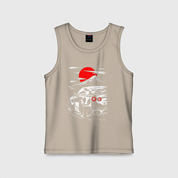 Майка детская хлопок NUSSAN GT-R НИССАН GTR, цвет: миндальный