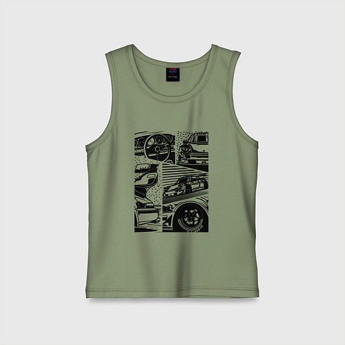 Детская майка PORSCHE ПОРШЕ КОЛЛАЖ / Авокадо – фото 1