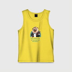 Майка детская хлопок Крестный отец - мопс, цвет: желтый
