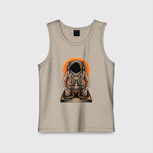 Детская майка Космонавт диджей - cosmo DJ / Миндальный – фото 1