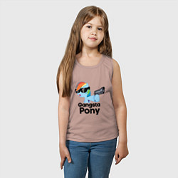 Майка детская хлопок Gangsta pony, цвет: пыльно-розовый — фото 2