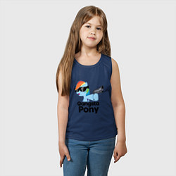 Майка детская хлопок Gangsta pony, цвет: тёмно-синий — фото 2
