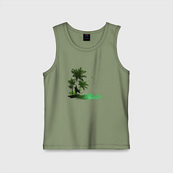 Майка детская хлопок Сёрфинг, цвет: авокадо