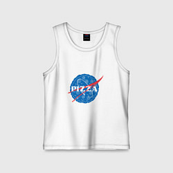 Майка детская хлопок NASA Pizza, цвет: белый