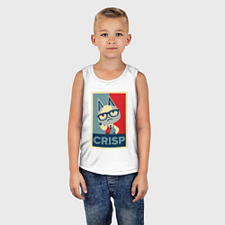 Майка детская хлопок Crisp, цвет: белый — фото 2