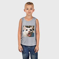 Майка детская хлопок Мем про кота, цвет: меланж — фото 2