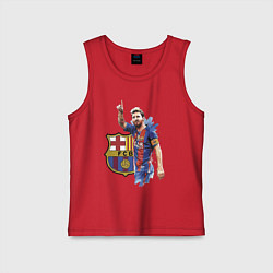 Майка детская хлопок Lionel Messi Barcelona Argentina!, цвет: красный