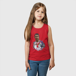 Майка детская хлопок Cristiano Ronaldo Manchester United Portugal, цвет: красный — фото 2