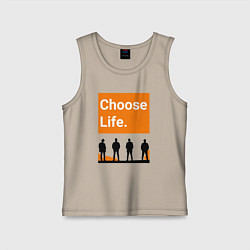 Майка детская хлопок Choose Life, цвет: миндальный