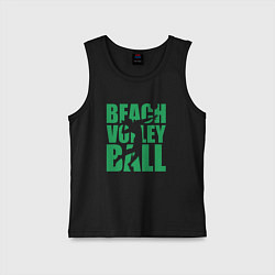 Майка детская хлопок Beach Volleyball, цвет: черный