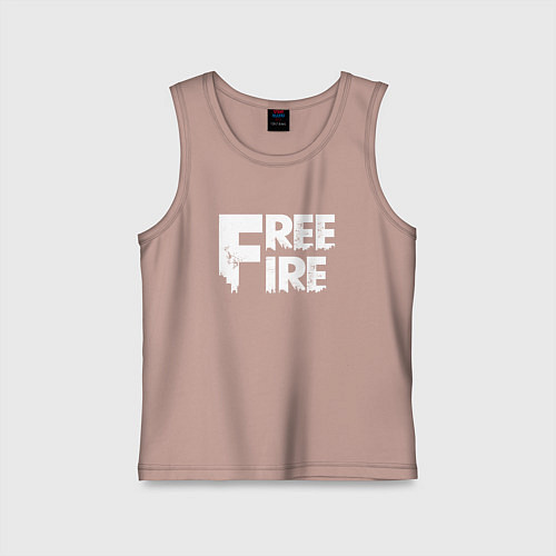 Детская майка FREEFIRE FF WHITE LOGO Z / Пыльно-розовый – фото 1