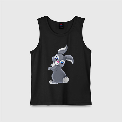 Детская майка Серый зайка / Черный – фото 1