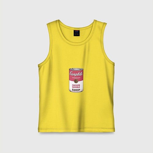 Детская майка Энди Уорхол - Банка супа / Желтый – фото 1