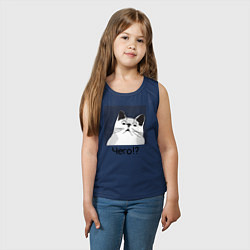 Майка детская хлопок Кот Чего?, цвет: тёмно-синий — фото 2