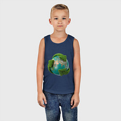 Майка детская хлопок Чистая планета, цвет: тёмно-синий — фото 2