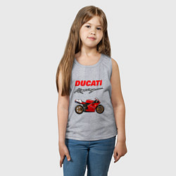 Майка детская хлопок DUCATI ДУКАТИ MOTOSPORT, цвет: меланж — фото 2