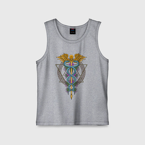 Детская майка Кадуцей / Меланж – фото 1