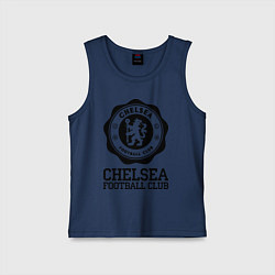 Майка детская хлопок Chelsea FC: Emblem, цвет: тёмно-синий