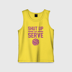 Майка детская хлопок Shut Up And Serve, цвет: желтый