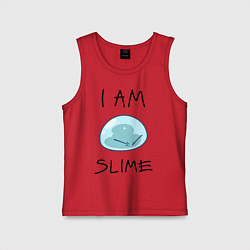 Майка детская хлопок I AM SLIME, цвет: красный