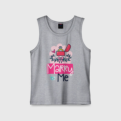 Детская майка Надпись выходи за меня / Меланж – фото 1