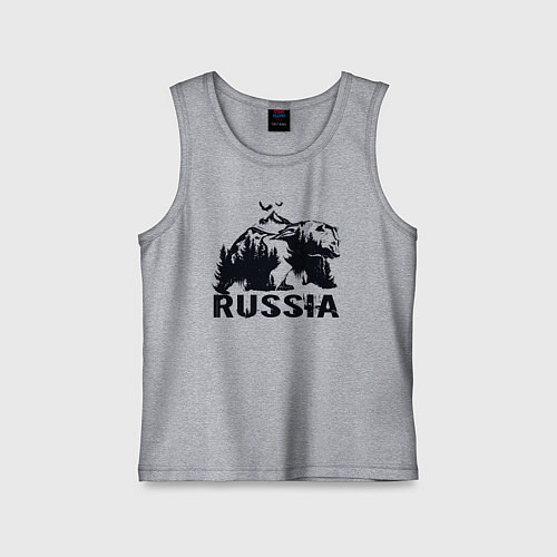 Детская майка Russian bear / Меланж – фото 1