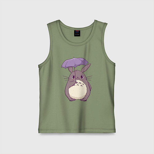 Детская майка Кавайный Тоторо с зонтиком / Авокадо – фото 1