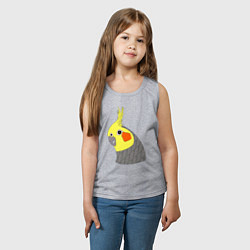 Майка детская хлопок Попугай корелла портрет, цвет: меланж — фото 2