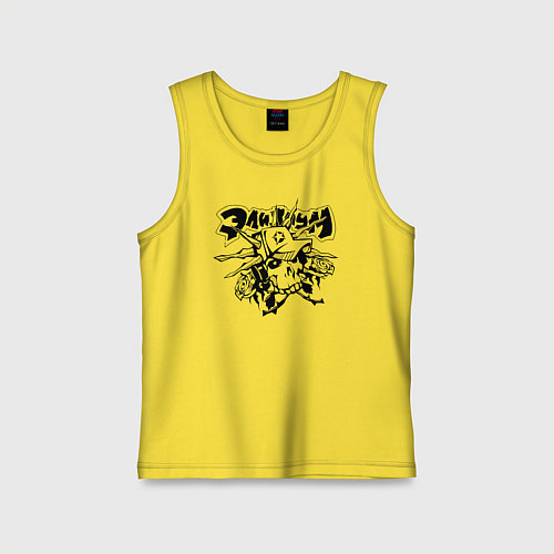 Детская майка Элизиум череп в кепке / Желтый – фото 1