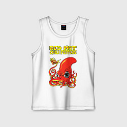 Майка детская хлопок RED HOT CHILI PEPPERS, цвет: белый