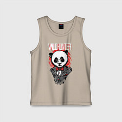 Майка детская хлопок Грустный медведь, цвет: миндальный