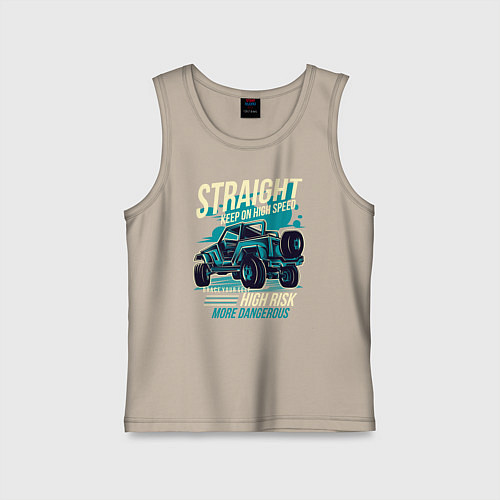 Детская майка Авто для пустыни / Миндальный – фото 1