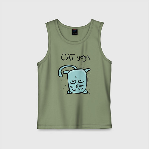 Детская майка Кот и йога / Авокадо – фото 1