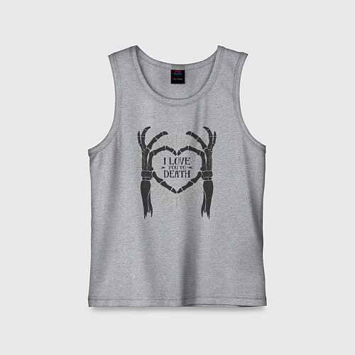 Детская майка Сердце контур из пальцев / Меланж – фото 1